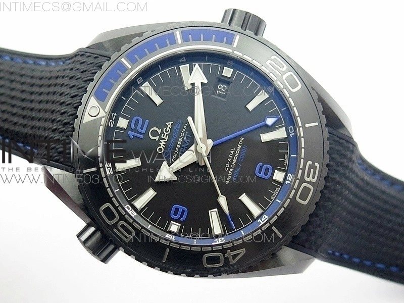 Planet Ocean 45.5mm Deep Black Real Ceramic VSF 1:1 Best Edition on Black Nylon Strap A8906 Super Clone
